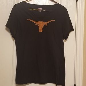 Texas Longhorns black v-neck, UT, Soffe, XL